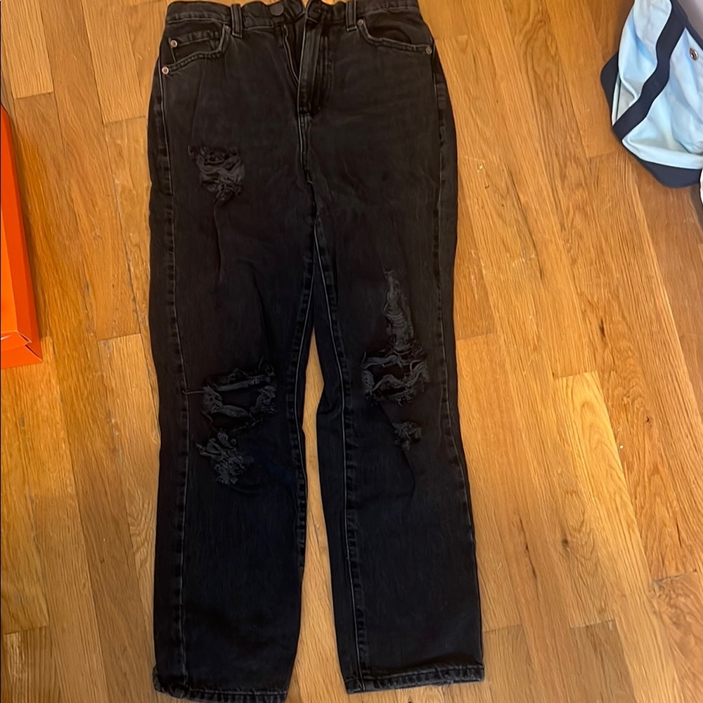 Garage Black Straight Leg Jeans